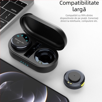 Microfon Lavalier S3, cu fir, răspuns în frecvență 20 Hz–20 kHz, durata bateriei 6–8 ore, pentru transmisiuni live și interviuri