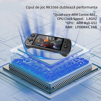 Consolă portabilă Rocker cu sistem de operare open-source, 16GB memorie, interfață USB, MP4 player, procesare OEM