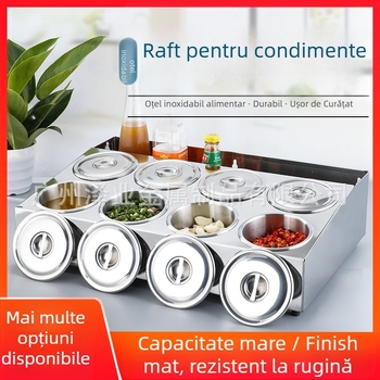 Cutie de sosuri din oțel inoxidabil, cu mai multe compartimente – pentru sosuri lichide, design minimalist modern pentru restaurante