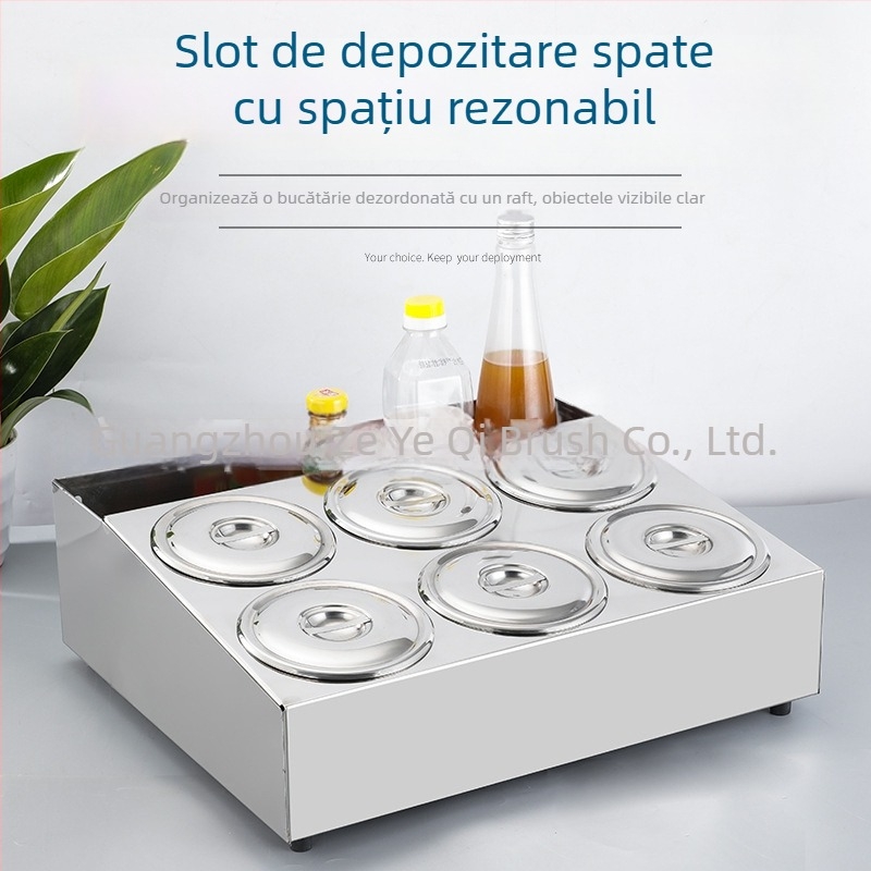 Cutie de sosuri din oțel inoxidabil, cu mai multe compartimente – pentru sosuri lichide, design minimalist modern pentru restaurante