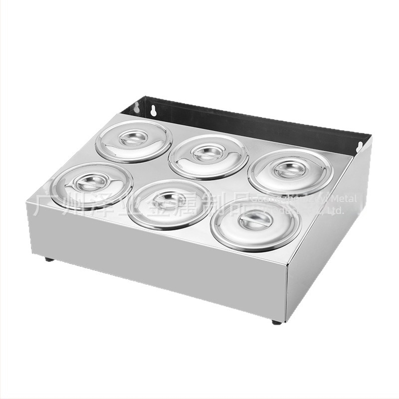 Cutie de sosuri din oțel inoxidabil, cu mai multe compartimente – pentru sosuri lichide, design minimalist modern pentru restaurante