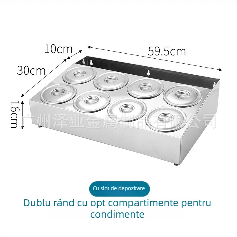 Cutie de sosuri din oțel inoxidabil, cu mai multe compartimente – pentru sosuri lichide, design minimalist modern pentru restaurante