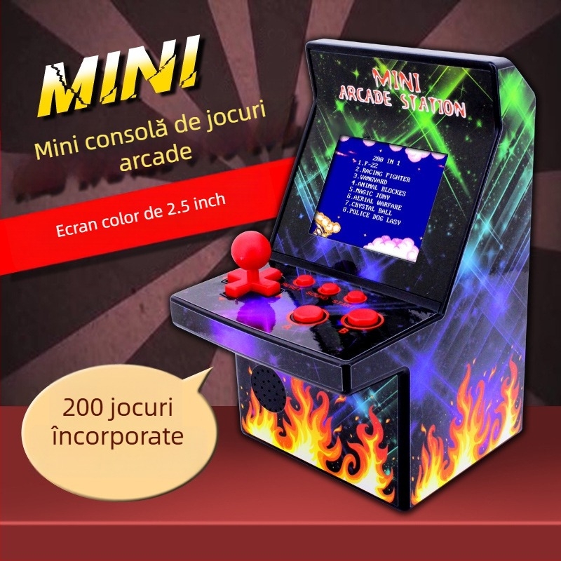 Consolă portabilă de jocuri retro cu 200 de jocuri încorporate 8-bit, 8GB memorie, ieșire 720p