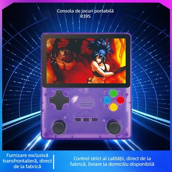 Consolă portabilă nostalgic pentru jocuri cu Emuelec 4.3, memorie 64GB/128GB, wireless, port USB-C OTG, compatibilă PSP/GBA/PS1