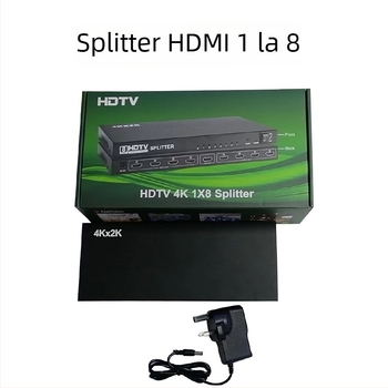 HDMI splitter 1x8, afișare oglindită 4K pe opt ecrane