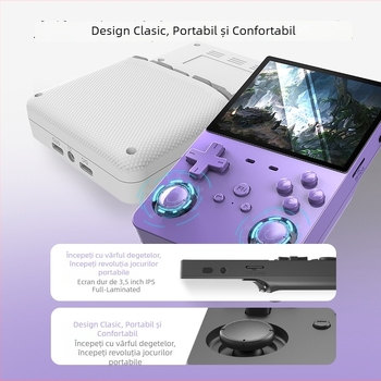 Consolă de jocuri portabilă cu joystick, ecran de 3,5 inch, 64GB ROM, 1GB RAM, sistem de operare open-source, RPG