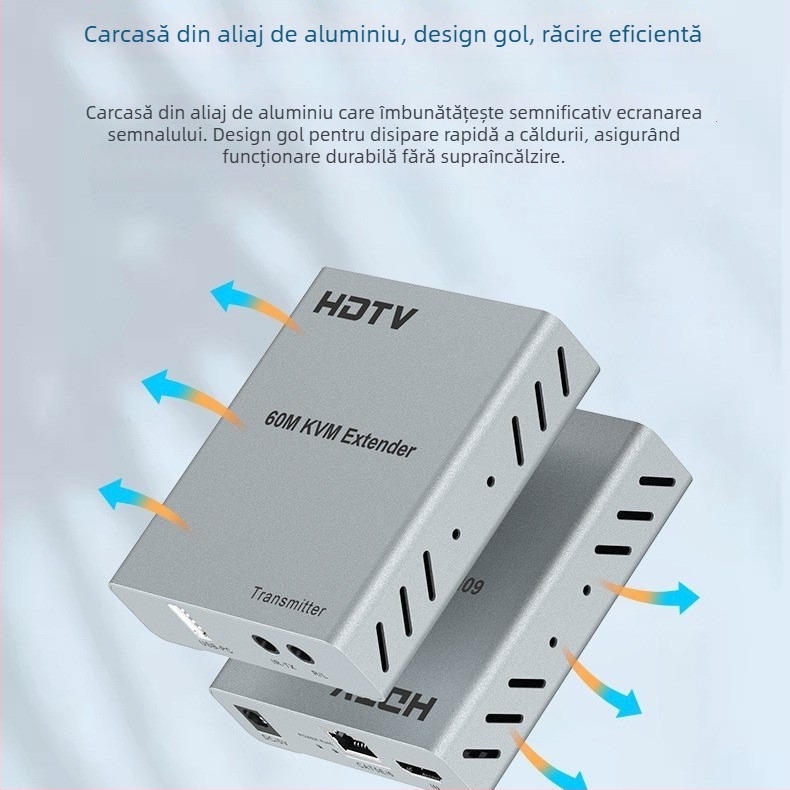 Extender HDMI KVM 60 m, Sincronizare tastatură și mouse, Rezoluție 1080P, model JW-H060