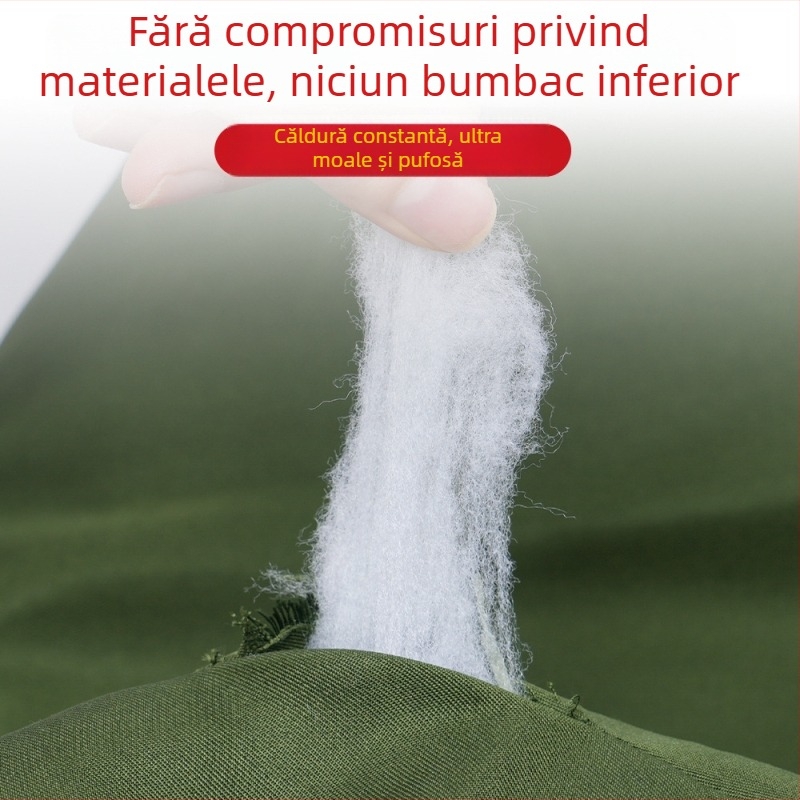 Jachetă din bumbac pentru copii în stil militar, căptușită cu fleece, termică, culoare solidă, iarnă, unisex