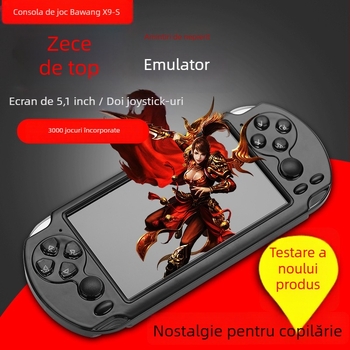 Consolă portabilă de jocuri cu doi joystickuri, ecran de 5,1 inch, 8GB memorie, interfață USB
