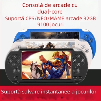 Consolă portabilă de jocuri cu doi joystickuri, ecran de 5,1 inch, 8GB memorie, interfață USB