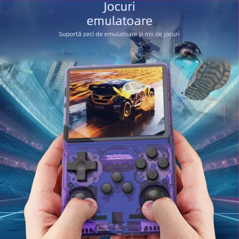 Consolă portabilă cu joystick, 64 GB stocare, OS open-source, conexiune wireless, MP4 player, stil nostalgic