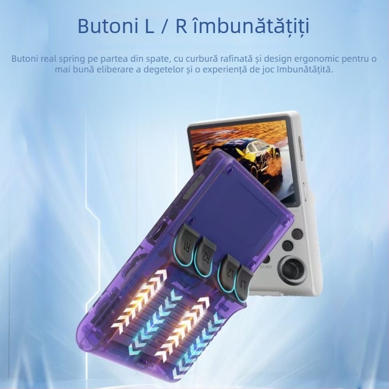 Consolă portabilă cu joystick, 64 GB stocare, OS open-source, conexiune wireless, MP4 player, stil nostalgic