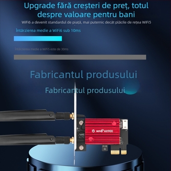Cardă WiFi 6 PCIe PCE-AX900 cu Bluetooth 5.4, Dual-Band 2,4/5 GHz, 900 Mbps