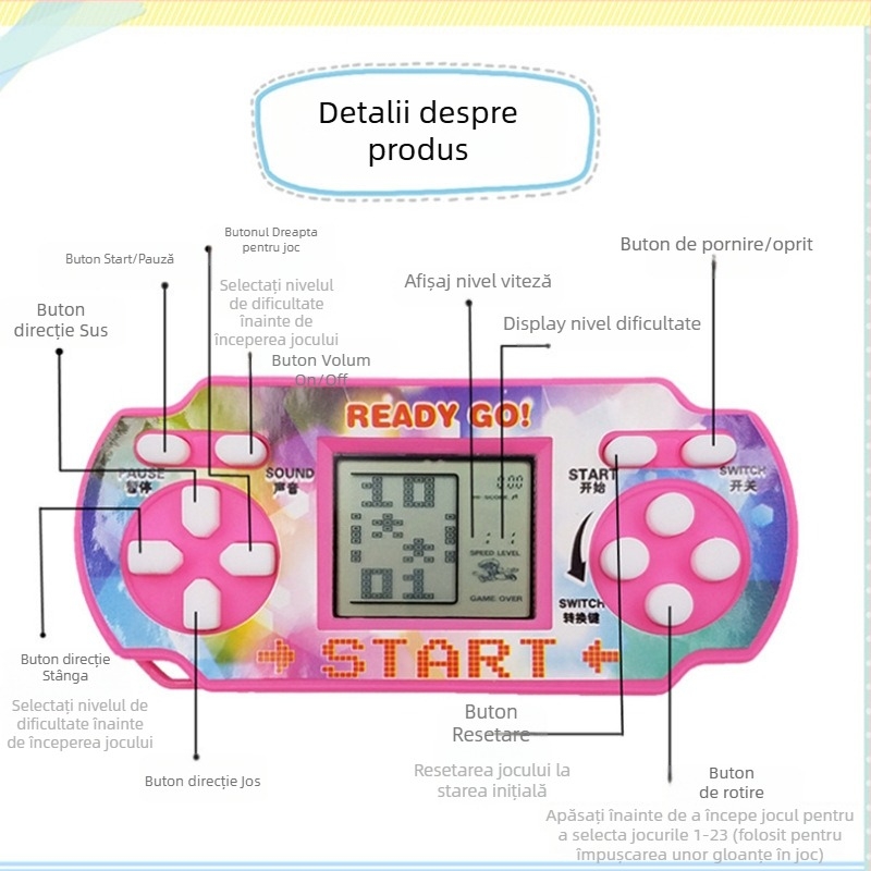 Hongxiang consolă puzzle – stil nostalgic, pentru un singur jucător, ambalaj în cutie