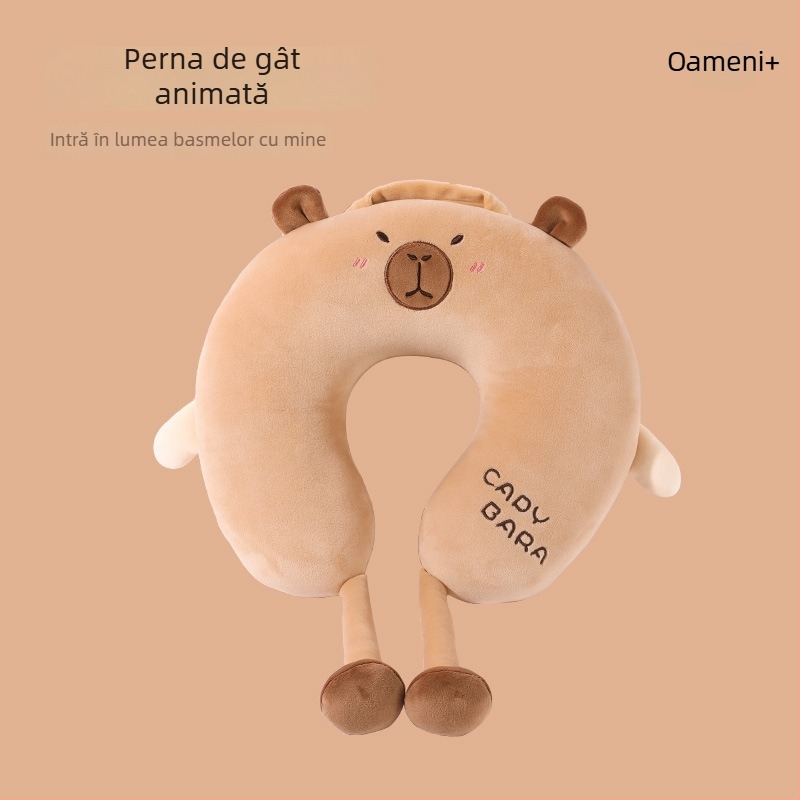 Pernă U în seria Fruit, stil desen animat — umplutură din fibră de poliester, material Crystal Fleece, potrivită pentru adulți