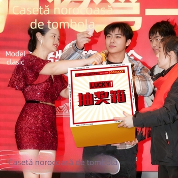 Cutie de loterie pentru petrecere anuală și teambuilding — stil animație, placă KT, ornamente, decorare spațiu