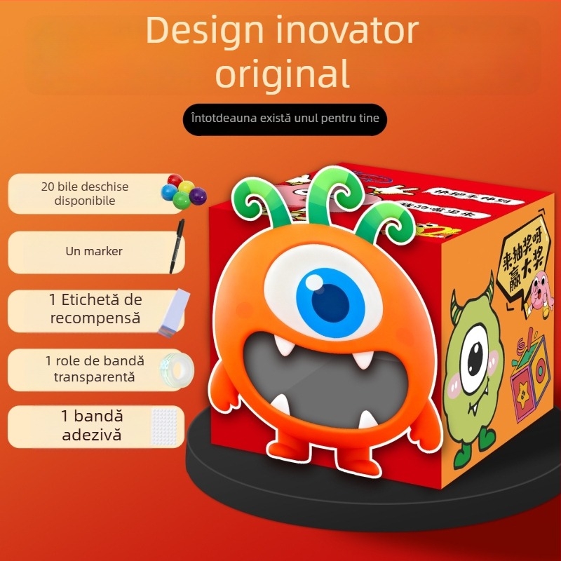 Cutie de loterie pentru petrecere anuală și teambuilding — stil animație, placă KT, ornamente, decorare spațiu