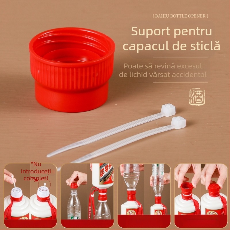 Deschizător de sticle multifuncțional cu deschiderea capacului fără deteriorare și adaptor de conectare pentru turnare, logo personalizabil