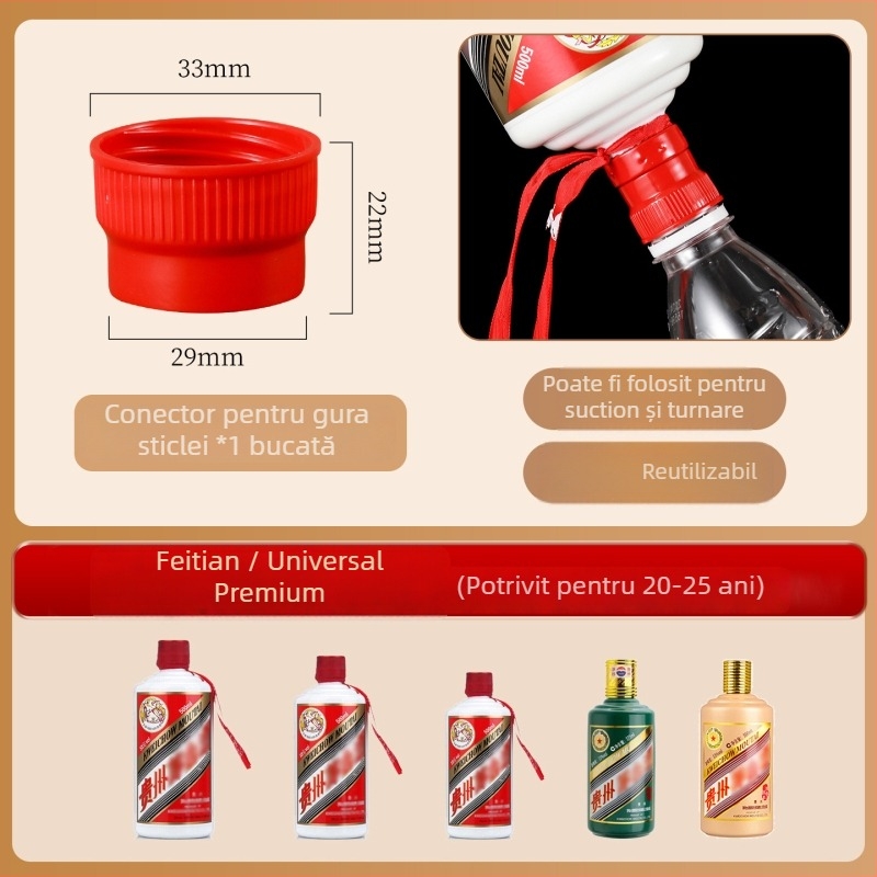 Deschizător de sticle multifuncțional cu deschiderea capacului fără deteriorare și adaptor de conectare pentru turnare, logo personalizabil