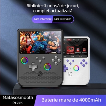 Consolă portabilă de jocuri open-source, cu joystickuri duale, ecran IPS HD, design arcade nostalgic, Linux 64-bit, stocare 64/128GB, conectivitate wireless