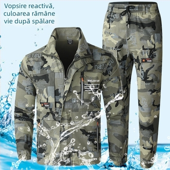 Set de lucru pentru sudură: țesătură îngroșată, protecție anti-arși și anti-uzură, pentru șantiere, primăvară