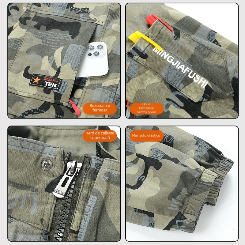 Set de lucru pentru sudură: țesătură îngroșată, protecție anti-arși și anti-uzură, pentru șantiere, primăvară