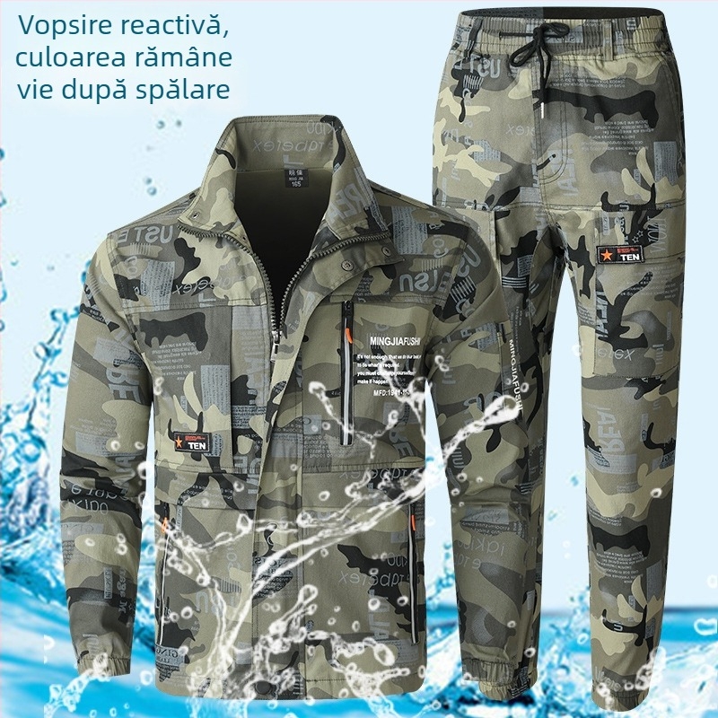 Set de lucru pentru sudură: țesătură îngroșată, protecție anti-arși și anti-uzură, pentru șantiere, primăvară