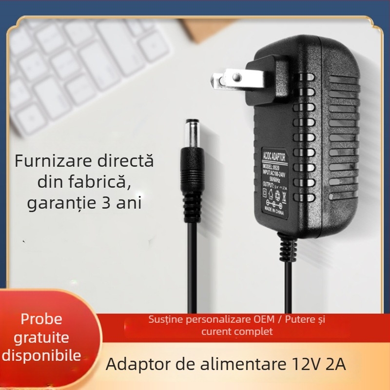 Adaptor de alimentare 12V2A cu ieșiri multiple: 5V2A, 6V1A, 9V2A, 12V1A pentru mini mașină de spălat și bandă LED de monitorizare