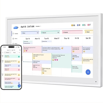 Cadru foto digital inteligent de 10 inch cu calendar, ecran tactil și transfer foto/video — rezoluție 1024×768, 16GB, suport card TF, raport 16:9, luminozitate 250 lm