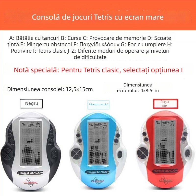 Consolă portabilă retro pentru jocuri cu ecran mare, software original de jocuri, sistem de operare autonom, pentru un singur jucător