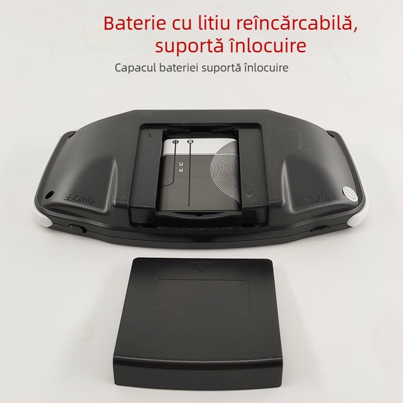 GB-60A consolă portabilă de jocuri, cu patru emulatoare, descărcare prin card TF și 50 de jocuri clasice încorporate — sistem de operare 32-bit, memorie 2GB, interfață USB, ieșire AV, conexiune prin cablu