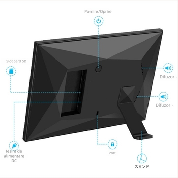 Ramă foto Frameo în cloud cu WiFi, 16GB memorie, suport TF, ecran tactil HD IPS