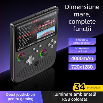 Consolă portabilă de jocuri cu joystick - Sistem de operare Linux, interfață Type-C, conectivitate wireless, MP4 player, stil nostalgic