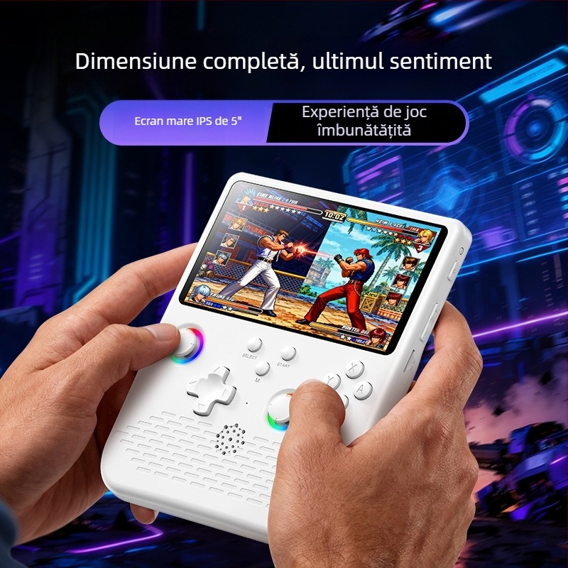 Consolă portabilă de jocuri cu joystick - Sistem de operare Linux, interfață Type-C, conectivitate wireless, MP4 player, stil nostalgic