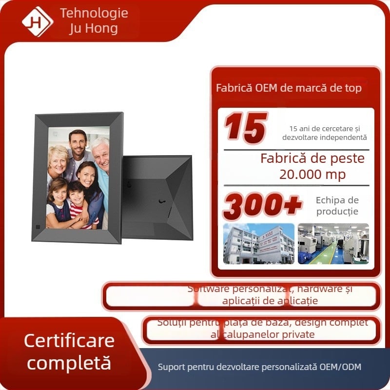 Cadru foto digital cu WiFi, suport cloud, ecran IPS 1280x800, card TF 32GB