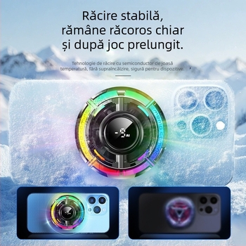 MEMO CX15 răcitor pentru telefon cu clips magnetic posterior AI, răcire semiconductoară — 5V/3A, Type-C, ABS+metal, 82.5 g