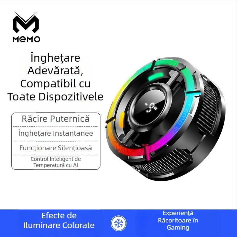 MEMO CX15 răcitor pentru telefon cu clips magnetic posterior AI, răcire semiconductoară — 5V/3A, Type-C, ABS+metal, 82.5 g