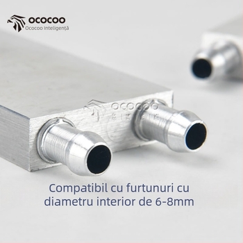 Radiator cu apă pentru CPU — corp din aluminiu, 4 țevi termice, CPU compatibil, compatibil cu mai multe platforme, durată de viață 100000 ore