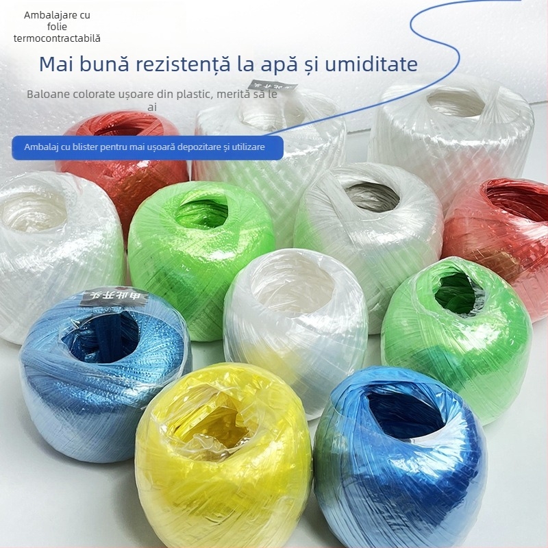 Sfoară de legare din PP polipropilenă, marca Lu Dongfu, 100 g/rolă sau 200 g/rolă, rezistență la rupere 13–22 kg