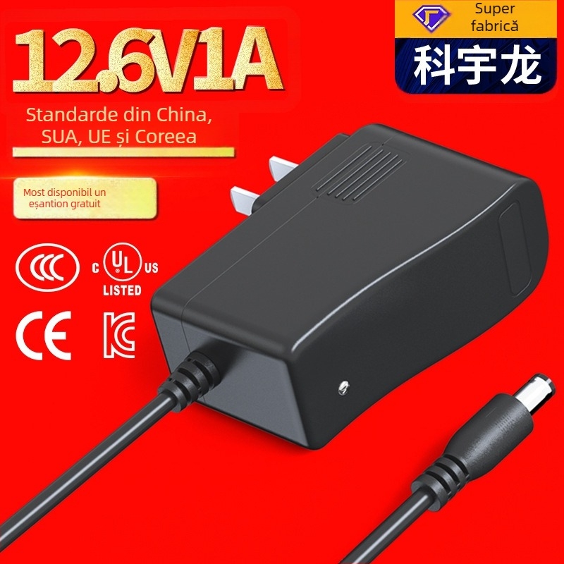 Keyu long adaptor de alimentare DC cu mai multe ieșiri – 12.6V1A, 4.2V2A, 8.4V1A și 8.4V1.5A; intrare 100–240V; încărcare directă; OEM disponibil; pentru cadru foto digital