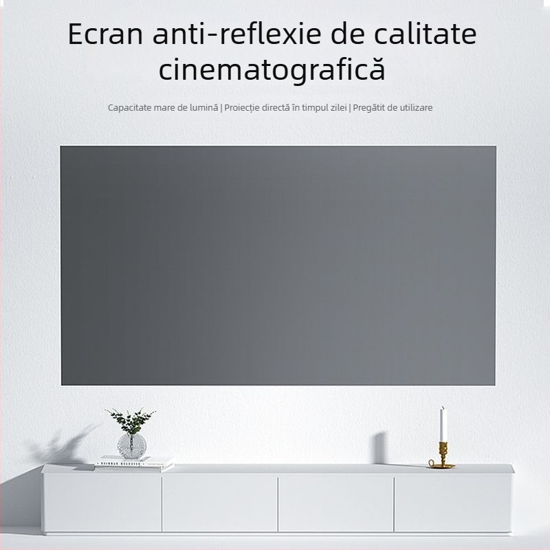 Ecran de proiecție pliabil 4K, anti-reflexie, pentru vizionare în timpul zilei acasă, montaj fără găuri