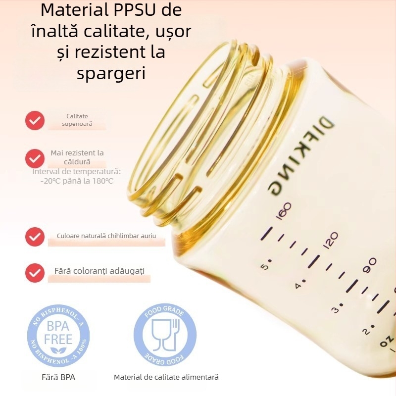 Capac PPSU pentru sticlă cu gură largă, compatibil cu corpul Pigeon – a treia generație, curbat, fără mâner, lot de 40