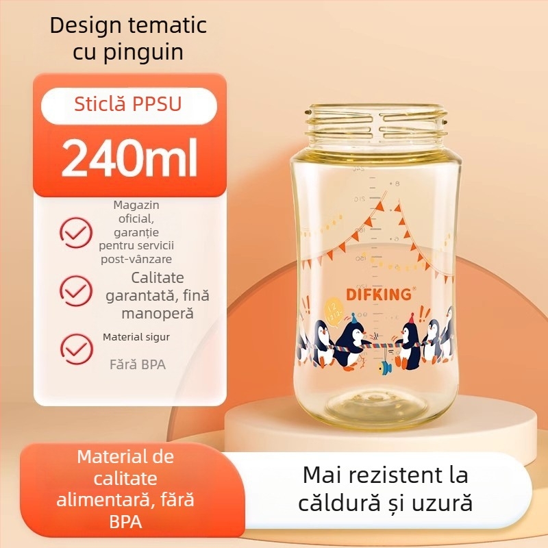 Capac PPSU pentru sticlă cu gură largă, compatibil cu corpul Pigeon – a treia generație, curbat, fără mâner, lot de 40