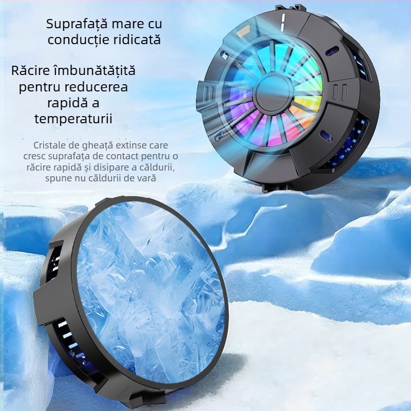 Răcitor magnetic pentru telefon pentru streaming live și esports — Model Y002, 64 g, 10W (5V 2A), ABS + aliaj de aluminiu, Type-C