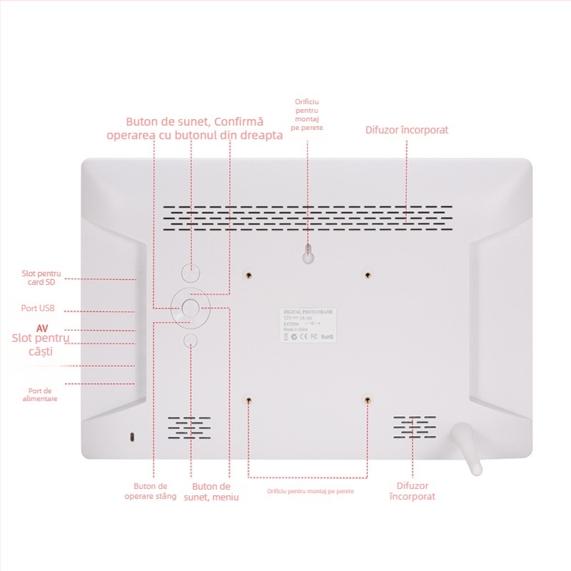 Ramă foto digitală cu ecran IPS de vizualizare completă 1920x1080, redă muzică și video, ieșire TV, imprimare logo OEM, garanție de 2 ani