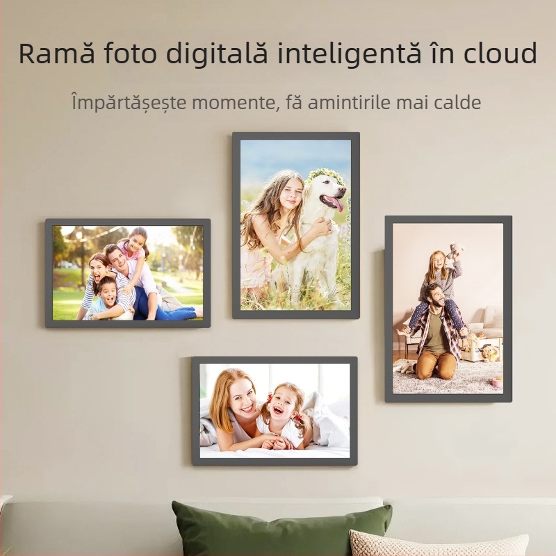 Fotoramă digitală WiFi cu ecran tactil și senzor de gravitație, Rezoluție 1280x800, 32GB stocare, Suport TF card, Redare video