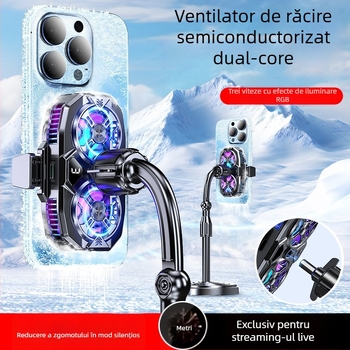 Suport de răcire pentru telefon mobil cu dual-core, răcire pe bază de semiconductori, încărcare wireless magnetică, funcționare silențioasă