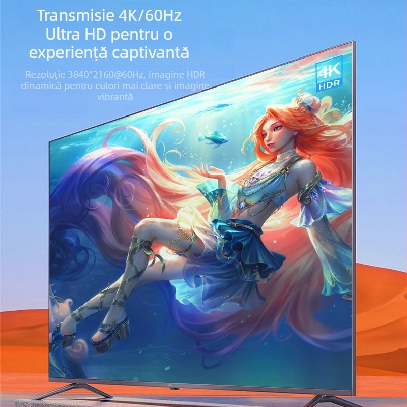 Comutator HDMI Matrix 2x2, 4K60Hz, fibră optică, separare audio 3,5 mm