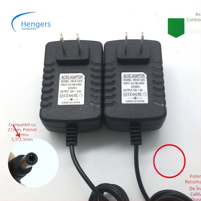 Adaptor de alimentare 12V DC cu indicator LED, intrare 100-240V AC, pentru rame foto digitale