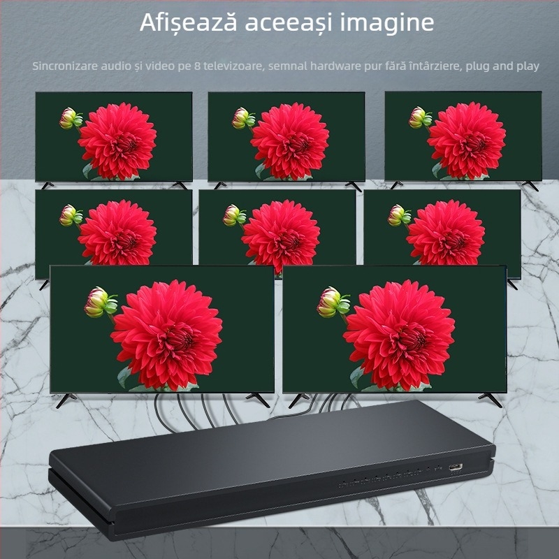 Divizor HDMI 1x8, 4K@30Hz, BOWU BW-4KHS109P, switch/distribuitor, gestionare alimentare